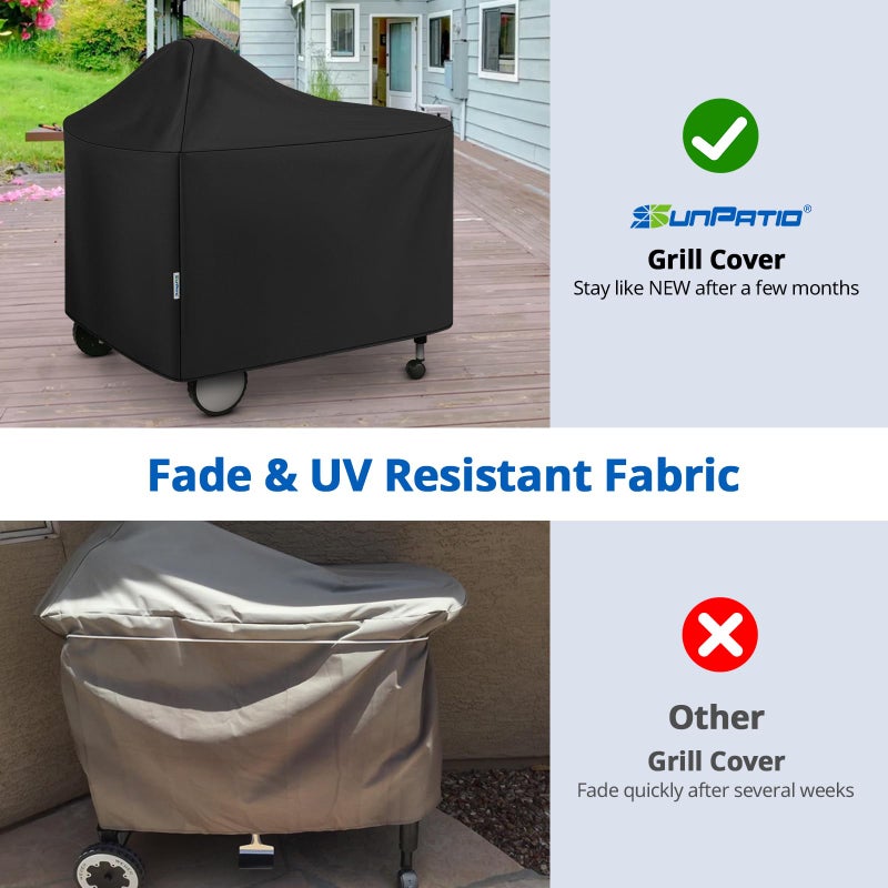 SunPatio Outdoor Waterproof Grill Cover Compatible for Weber 22 Inch Performer Premium Deluxe, RecTeq, Char-Griller Grills, Compared to Weber 7152, Heavy Duty Weather Resistant Charcoal BBQ Cover - Image 3